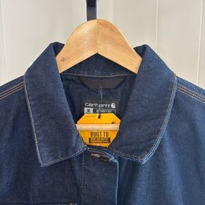 Carhartt Women’s Relaxed Fit Denim Chore Coat NWT Rugged Flex Dark Wash (S 4–6)